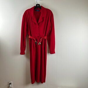 Vintage 80s Richard Ltd Long Sleeve Midi Dress